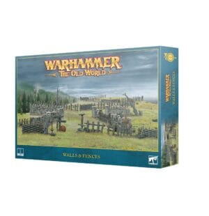 Warhammer: The Old World Walls & Fences Set enhances gameplay with detailed terrain pieces.