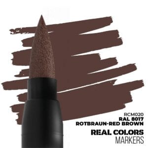 Dual-ended brown marker with fine and broad tips, perfect for detailed and bold artwork.