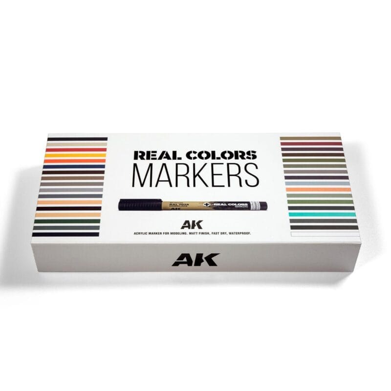 Vibrant AK Real Colors Markers in a sleek, modern box for creativity and artistic expression.