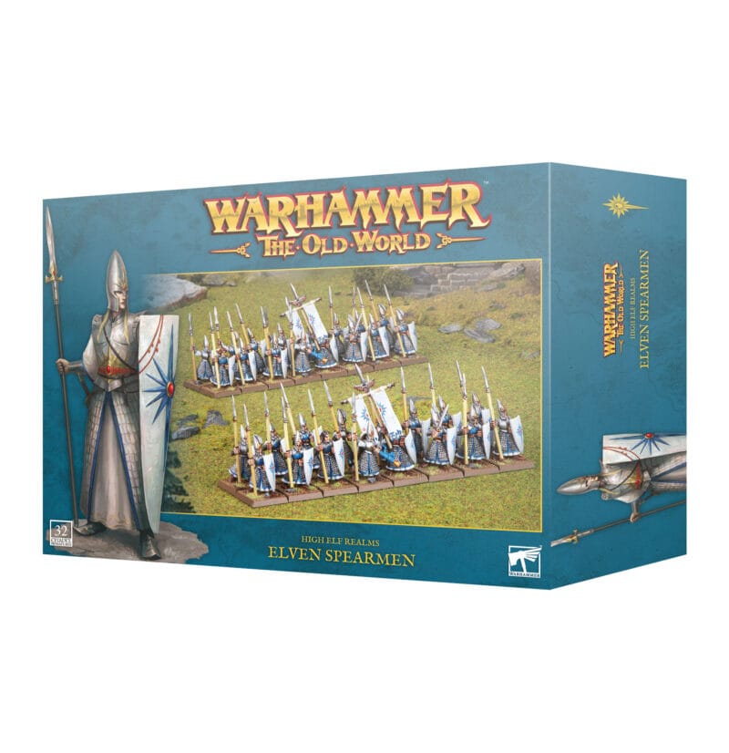 Elven Spearmen Box Set for Warhammer: The Old World - Intricate miniatures for tactical gameplay.