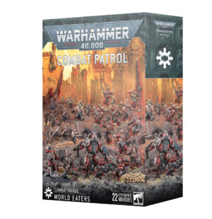 World Eaters Combat Patrol for Warhammer 40K includes 22 fierce miniatures set in battle.