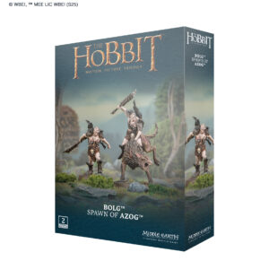 Bolg the Spawn of Azog miniature: fierce design, dark landscape, perfect for collectors.