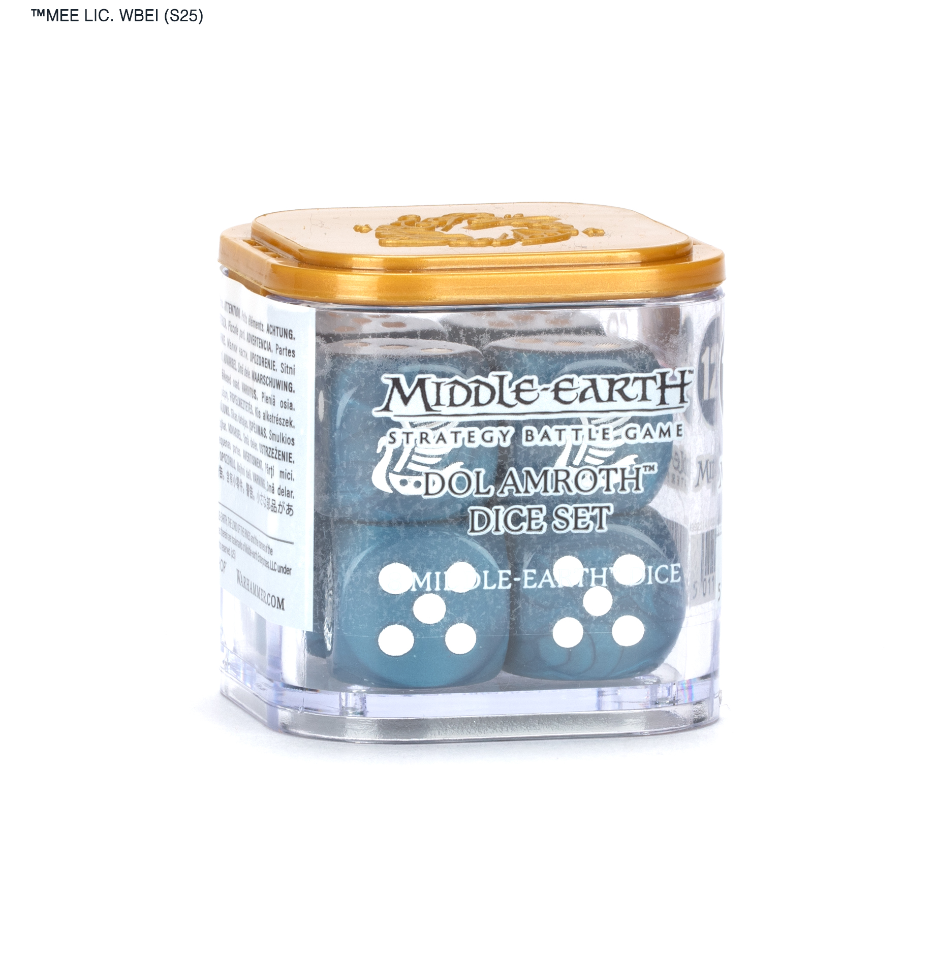 Elegant Middle-earth Dolanruth dice set in a luxe container, perfect for collectors and gamers.