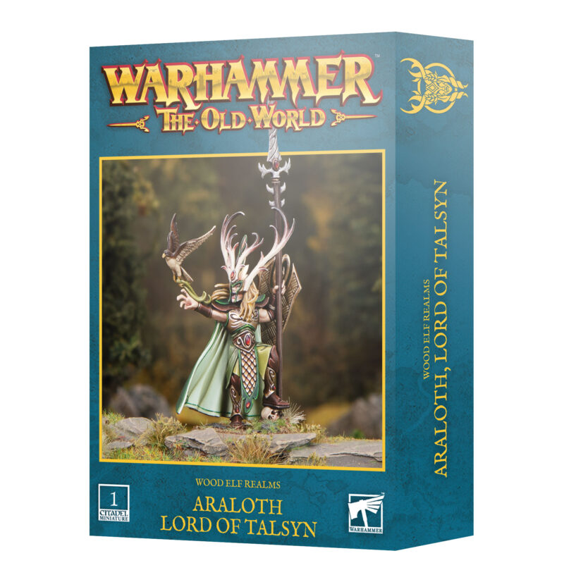 Araloth, Lord of Talsyn miniature model for Warhammer: The Old World, beautifully crafted and collectible.